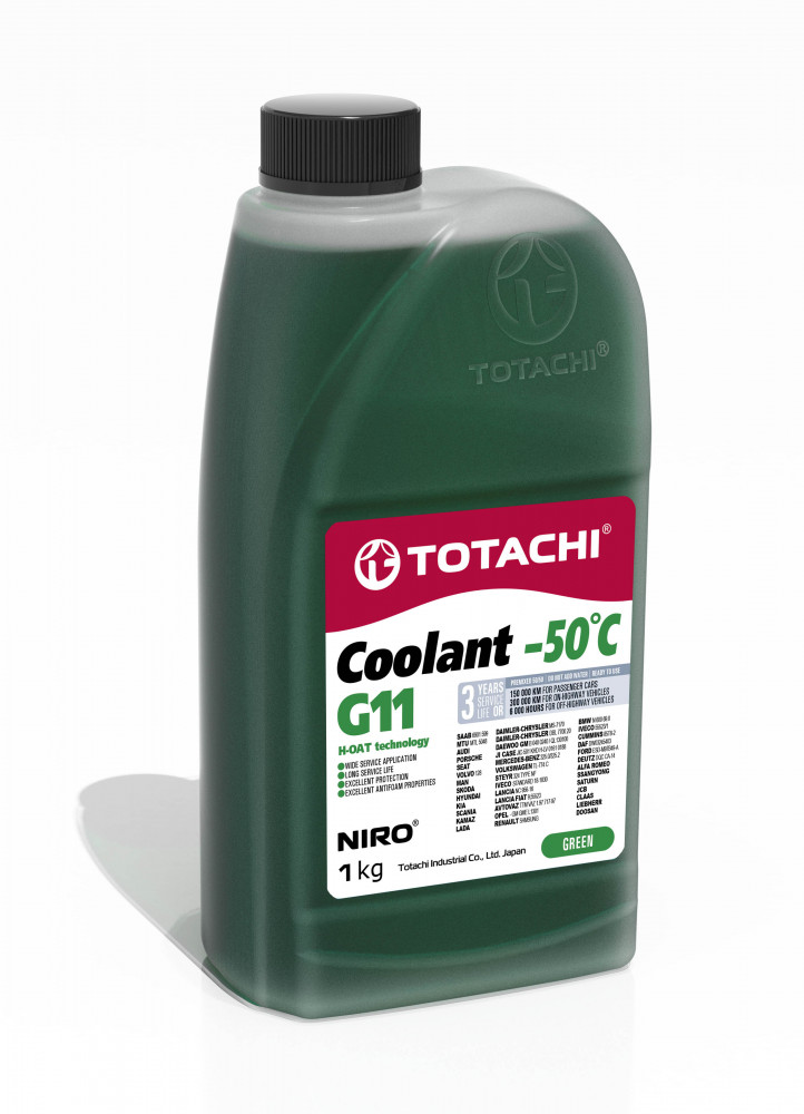 Антифриз TOTACHI NIRO COOLANT GREEN G11 -50C 1кг